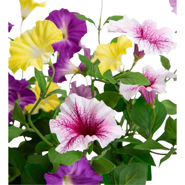 Plow & Hearth Faux Petunias Window Box Filler in Pot Wayfair